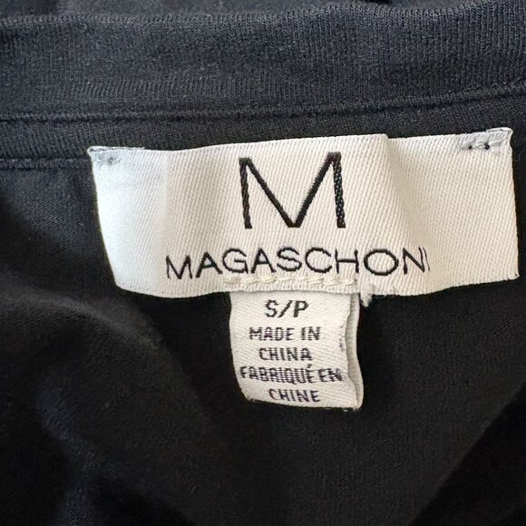 Magaschoni Solid Black Stretchy Top Size Small - Picture 5 of 6